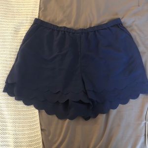 Scalloped blue shorts